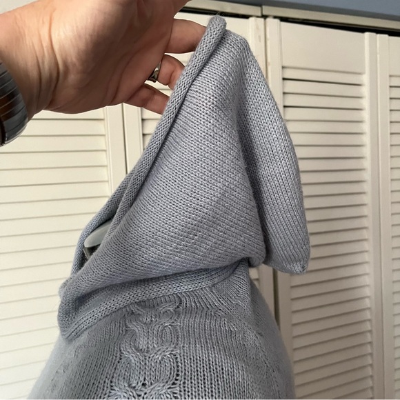 Novica Grey Alpaca Blend Poncho with Hood - steel grey one size - Picture 7 of 14